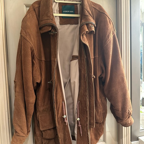 Men's Brown Suede Leather Jacket - Picture 6 of 15